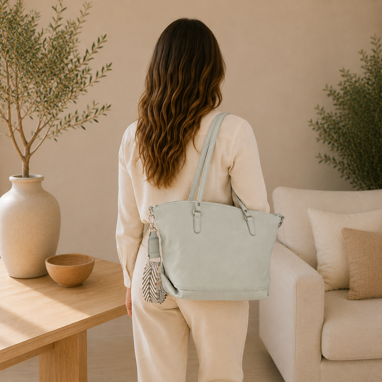 Bolso de piel verde