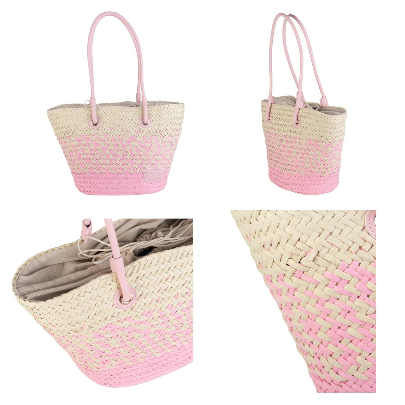 Bolso tote rosa con asas largas