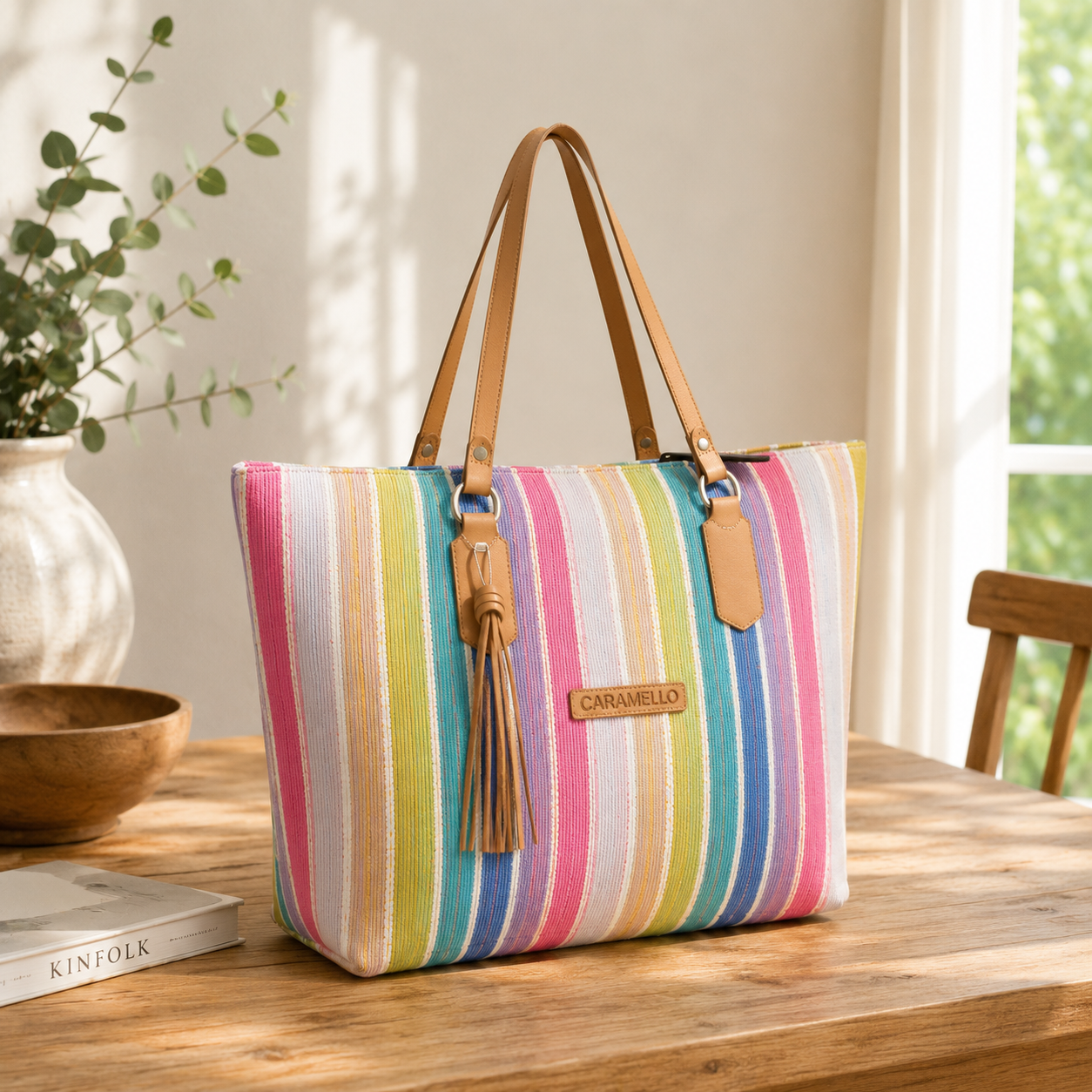 Bolso de correa multicolor