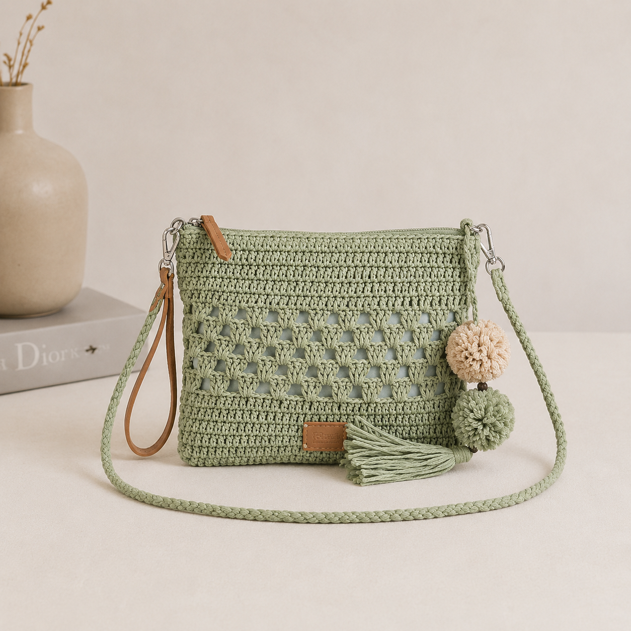 Bolso de hombro verde