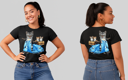 Camiseta de scooter para gato adulto