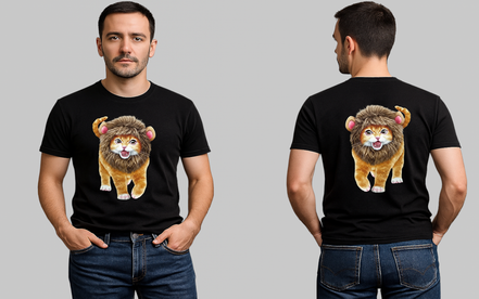 Camiseta de gato león para adulto