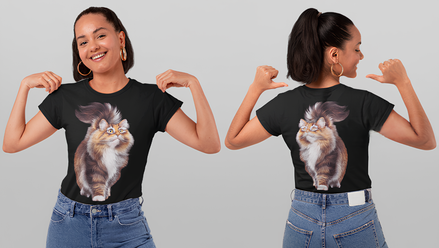 Camiseta para adultos con gato Mainecoon