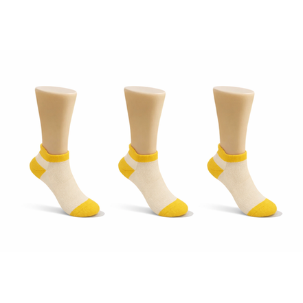 Pack de 3 calcetines cortos amarillos