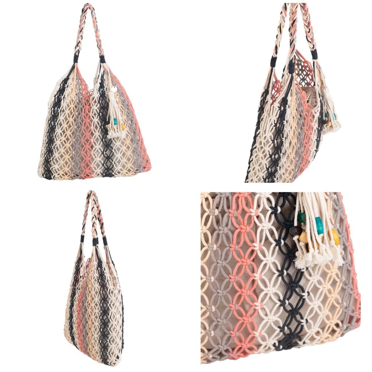 Bolsa de malla de algodón multicolor
