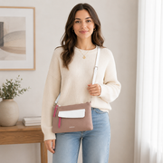 Bolso de piel tricolor