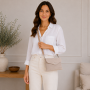 Bolso de hombro beige