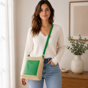 Bolso verde bicolor