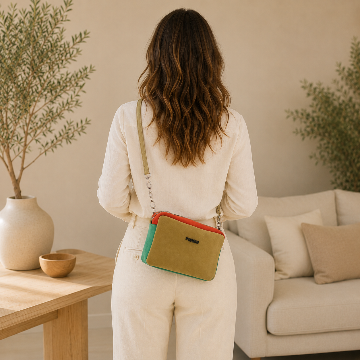 Bolso de piel verde