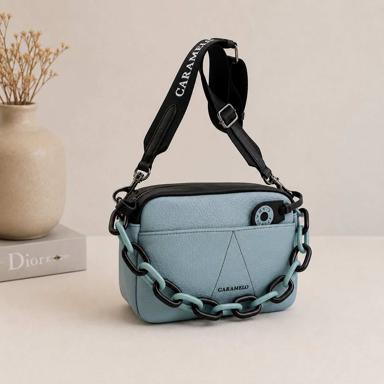 bolso de cuero verde