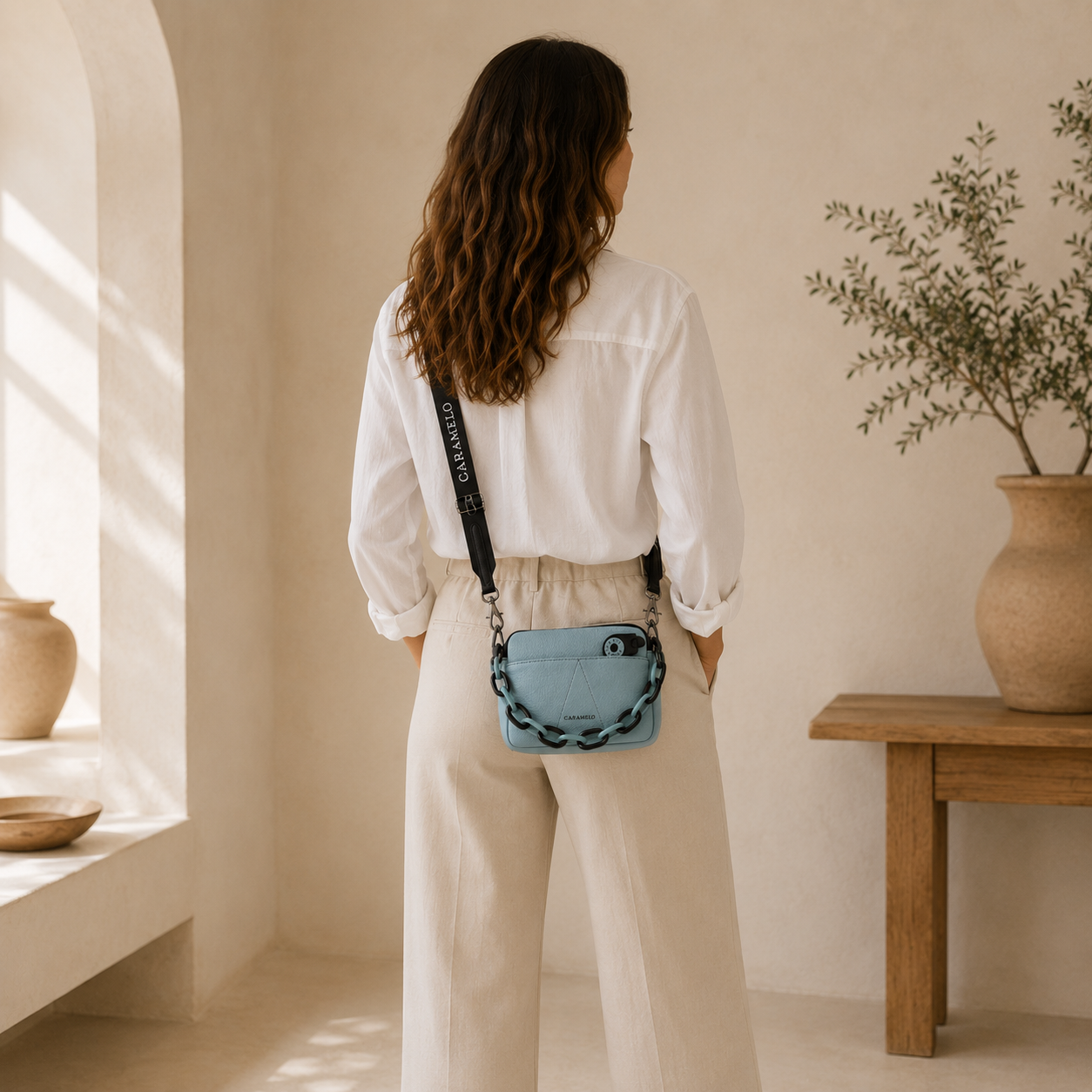 bolso de cuero verde