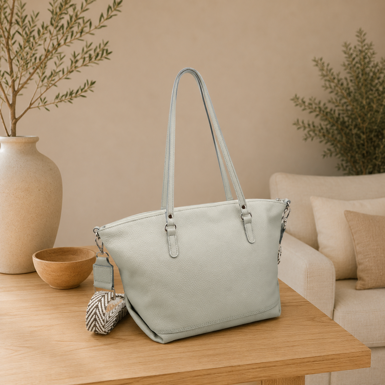 Bolso de piel verde