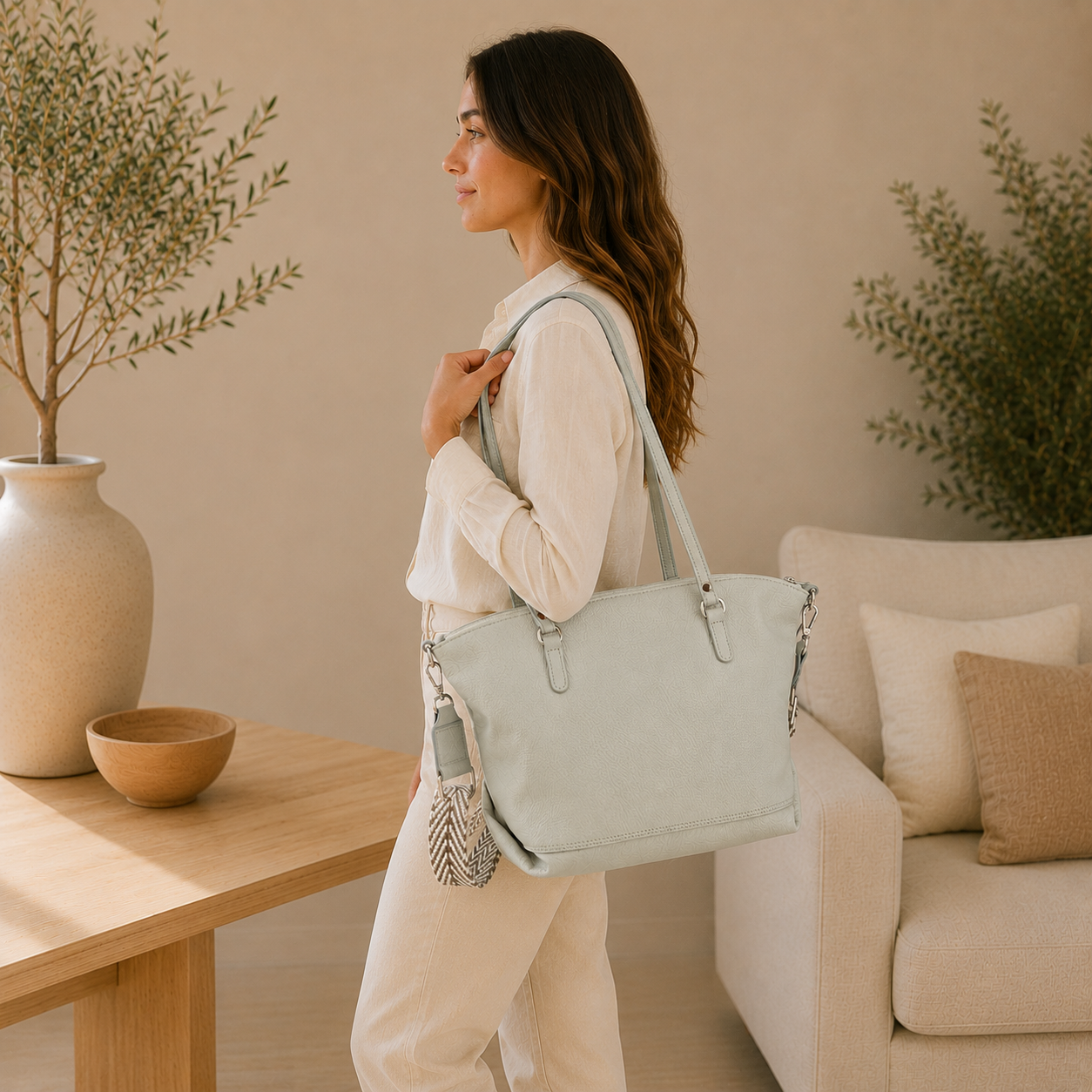 Bolso de piel verde