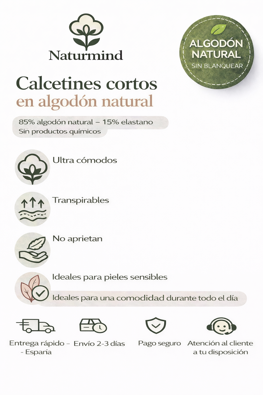 Calcetines cortos naturales