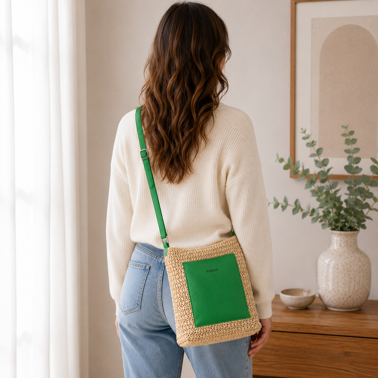 Bolso verde bicolor
