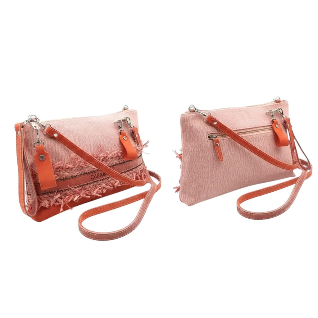 Bolso de hombro color coral