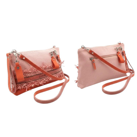 Bolso de hombro color coral