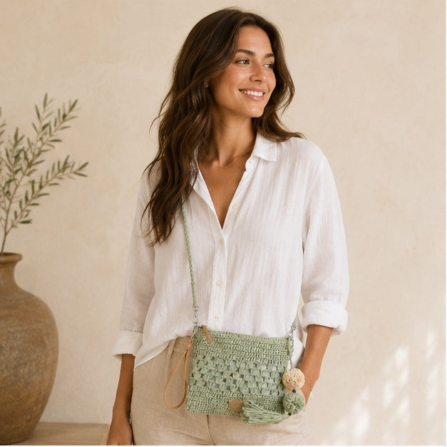 Bolso de hombro verde