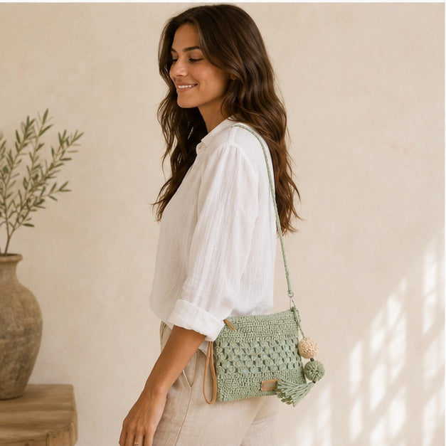 Bolso de hombro verde