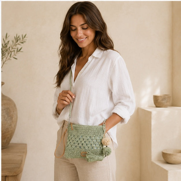 Bolso de hombro verde