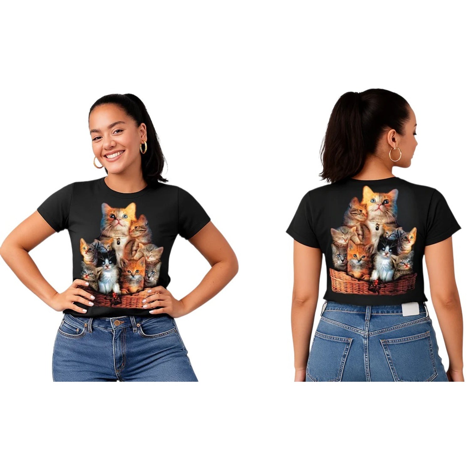 Camiseta de familia de gatos adultos