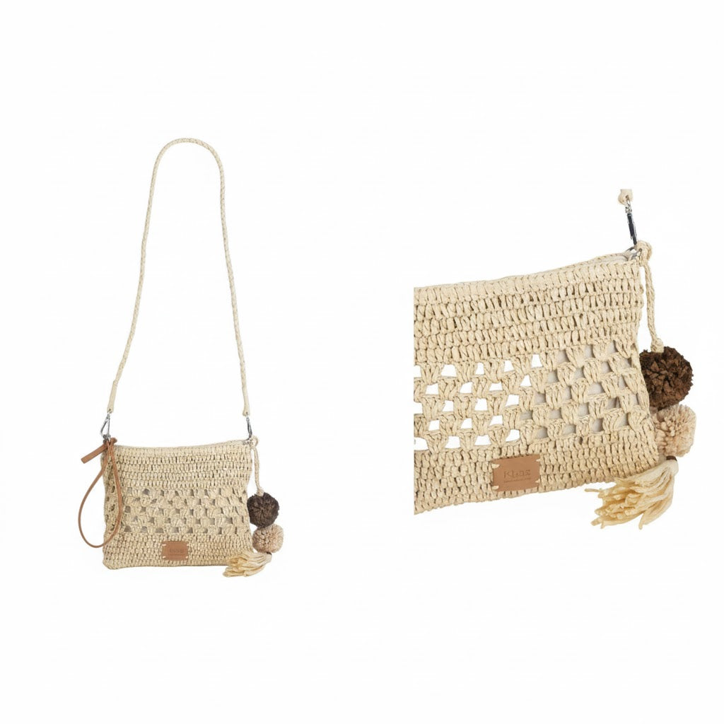 Bolso de hombro beige