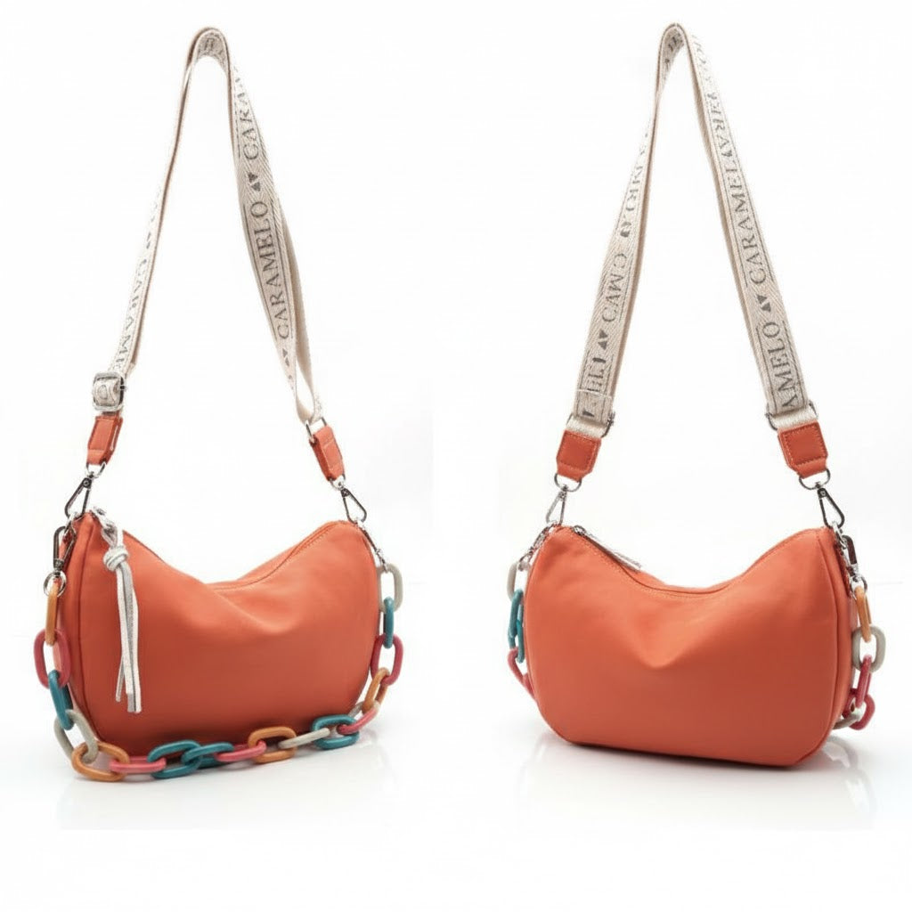 bolso de hombro naranja